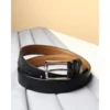 Slim Leather Belt in Black